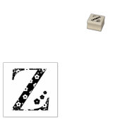 花パターン（の模様が）ある文字Z ラバースタンプ (押印)