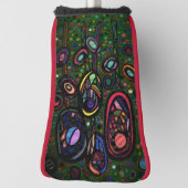 花パターン（の模様が）ある花 ゴルフヘッドカバー (回転90)