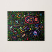 花パターン（の模様が）ある花 ジグソーパズル (横)