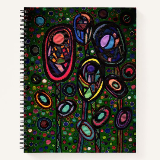 花パターン（の模様が）ある花 ノートブック (正面)