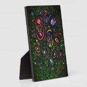 花パターン（の模様が）ある花 フォトプラーク (側面)