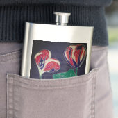 花パターン（の模様が）ある花 フラスク (インサイチュ)