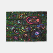 花パターン（の模様が）ある花 フリースブランケット (正面(横))