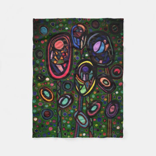 花パターン（の模様が）ある花 フリースブランケット (正面)