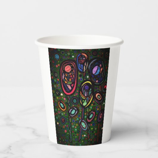 花パターン（の模様が）ある花 紙コップ (裏面)