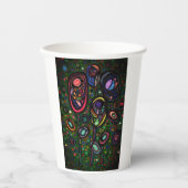 花パターン（の模様が）ある花 紙コップ (正面)