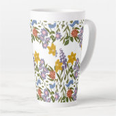 花パターン カフェラテマグ (右アングル)