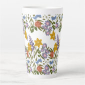 花パターン カフェラテマグ (正面)