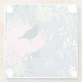 花パターン ガラスコースター (裏面)