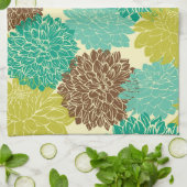 花パターン キッチンタオル (折り畳み)