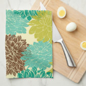 花パターン キッチンタオル (四つ折り)