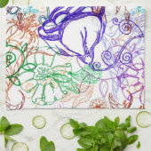 花パターン キッチンタオル (折り畳み)