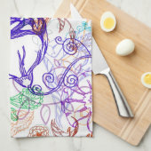 花パターン キッチンタオル (四つ折り)