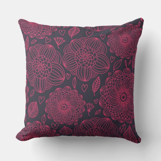 花パターン クッション (正面)