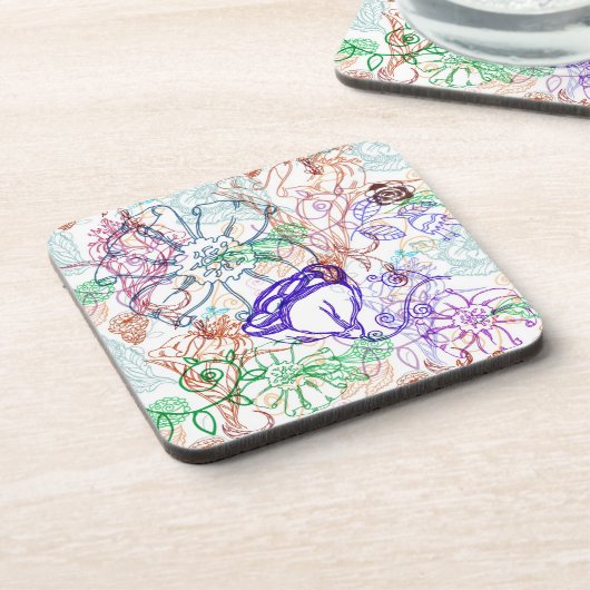 花パターン コースター (左側)