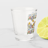 花パターン ショットグラス (左)