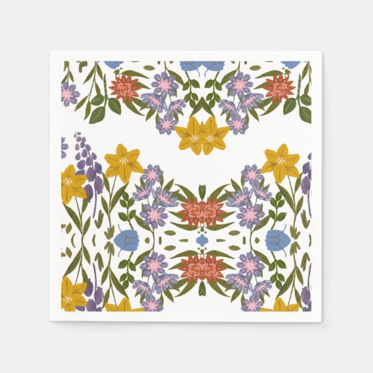 花パターン スタンダードカクテルナプキン (正面)
