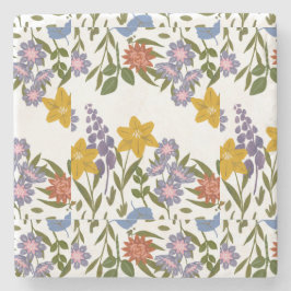 花パターン ストーンコースター