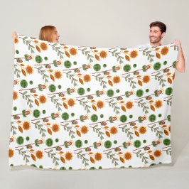 花パターン フリースブランケット