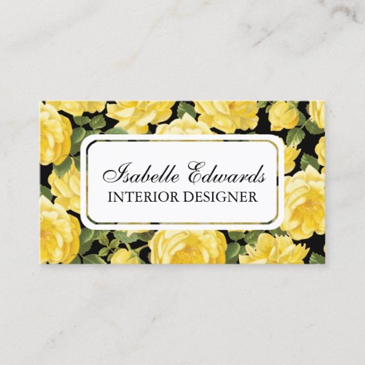 花パターンelegentヴィンテージのばら色の名刺 名刺 (正面)