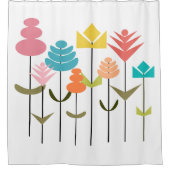 花パッチ シャワーカーテン (正面)