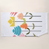 花パッチ ビーチタオル (正面)