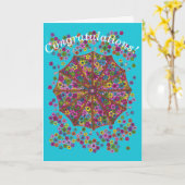 花パラソルのお祝いカード カード (黄色い花)