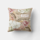 花パンパエレガントス赤面ピンクローズウォーター色 クッション (裏面)