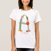 花パーソナライズされたお洒落モノグラム(A) Tシャツ (正面)