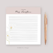 花パーソナライズされたが並んだ先生用メモ帳 ノートパッド