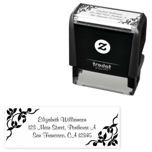 花パーソナライズされたとで印を付葉ける セルフインキングスタンプ (インサイチュ)