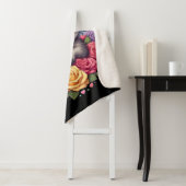 花パーソナライズされたとハートのタヌキ シェルパブランケット (インサイチュ)