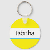 花パーソナライズされたに座る子ネコ キーホルダー (裏面)