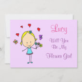 花パーソナライズされたの娘になろう 招待状 (正面)