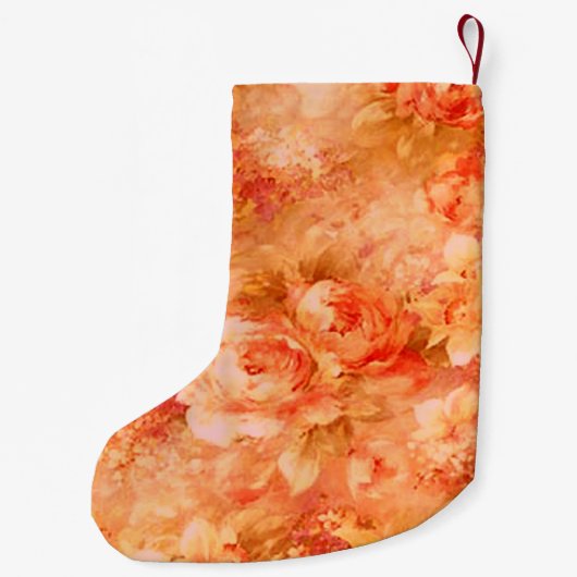 花パーソナライズされたの絵画クリスマスストッキング スモールクリスマスストッキング (裏面)