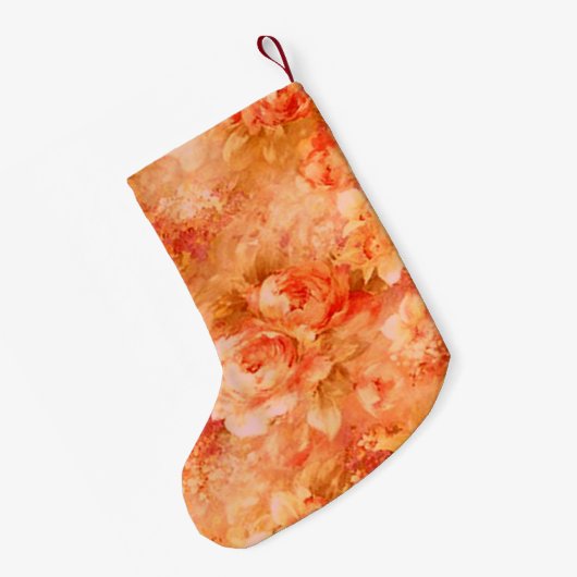 花パーソナライズされたの絵画クリスマスストッキング スモールクリスマスストッキング (裏面 (吊り時))