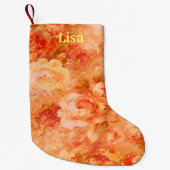 花パーソナライズされたの絵画クリスマスストッキング スモールクリスマスストッキング (正面)
