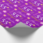 花パーソナライズされたアニタ時代の誕生日ラップ ラッピングペーパー (角)