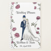 花パーソナライズされたウェディングプランナー日記カレンダー プランナー手帳 (正面)