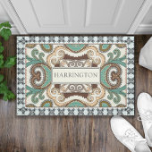 花パーソナライズされたエレガント形の幾何形状 ドアマット