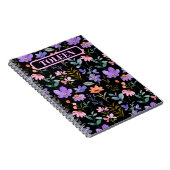 花パーソナライズされたカラフル柄 ノートブック (右側)