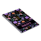 花パーソナライズされたカラフル柄 ノートブック (右側)