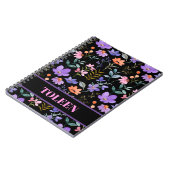 花パーソナライズされたカラフル柄 ノートブック (左側)