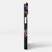 花パーソナライズされたカラフル柄 iPhoneケース (右側面)