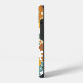 花パーソナライズされたカラフル模様 iPhoneケース (左側面)
