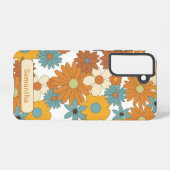 花パーソナライズされたカラフル模様 SAMSUNG GALAXYケース (裏面横)