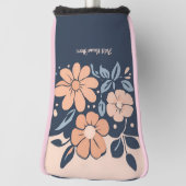 花パーソナライズされたデザインゴルフパターカバー ゴルフヘッドカバー (回転90)