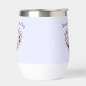 花パーソナライズされたハートワインタンブラー (左面)