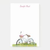花パーソナライズされたメモ付き自転車 ポストイット (正面)