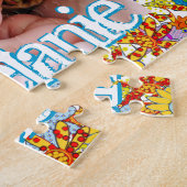 花パーソナライズされたモダン柄あなたの写真 ジグソーパズル (側面)